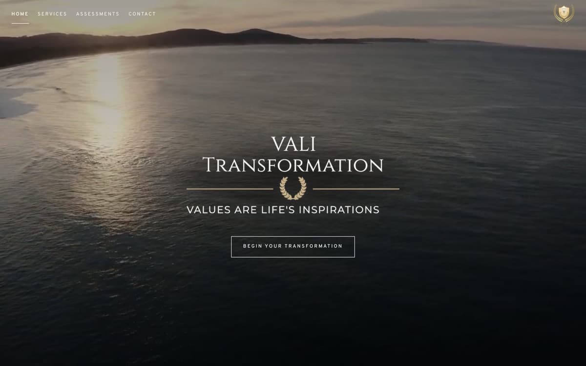 Vali Transformation website preview